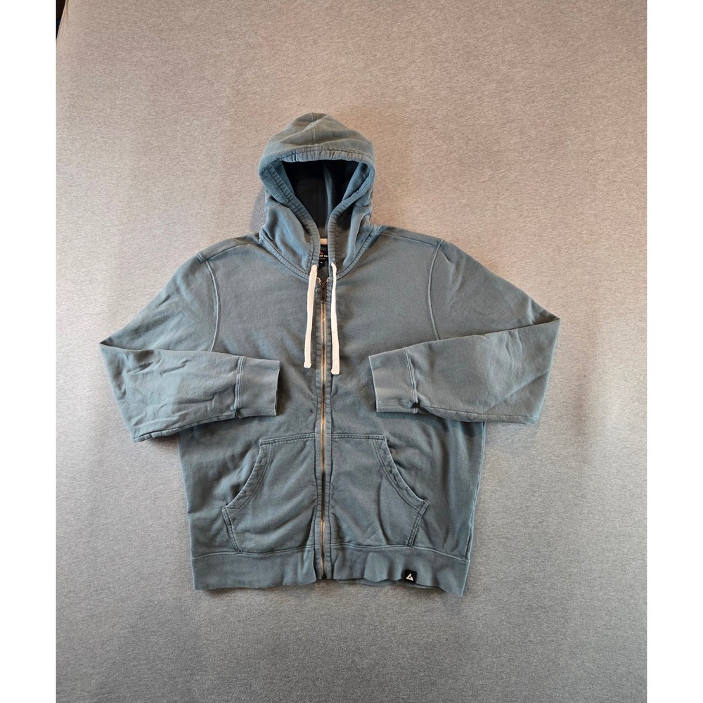 American Giant Full Zip Hoodie Mens XL Pewter Blue Gray Cotton Made in USA